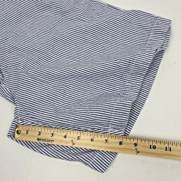 Chaps Shorts Men's Size 42 Blue Seersucker Chino Shorts‎ Pinstripe Stripe Casual - Picture 6 of 7